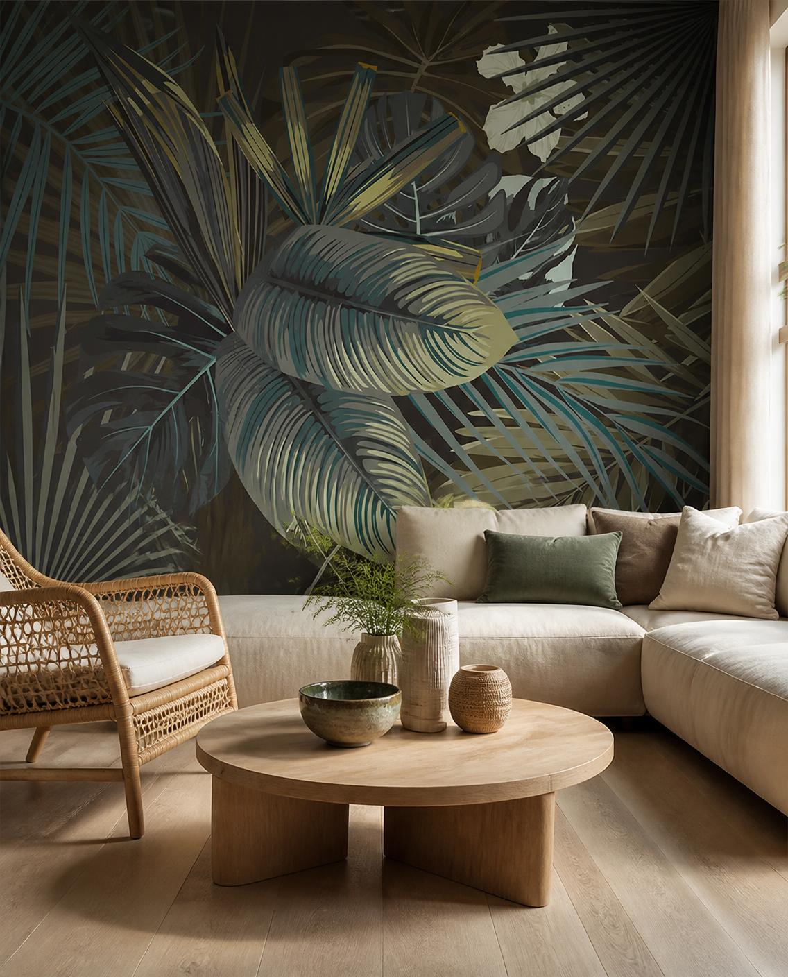 Feuilles de bananier — Papier peint panoramique sur mesure