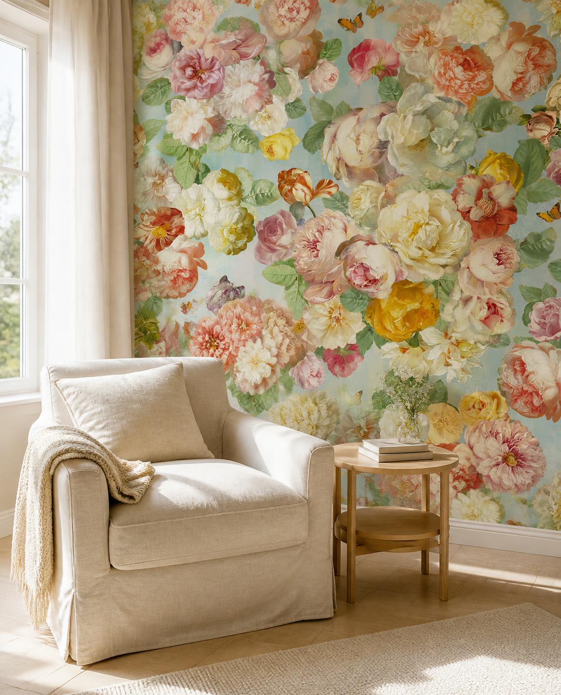 Bouquet vintage — Papier peint adhésif en rouleau 44 cm