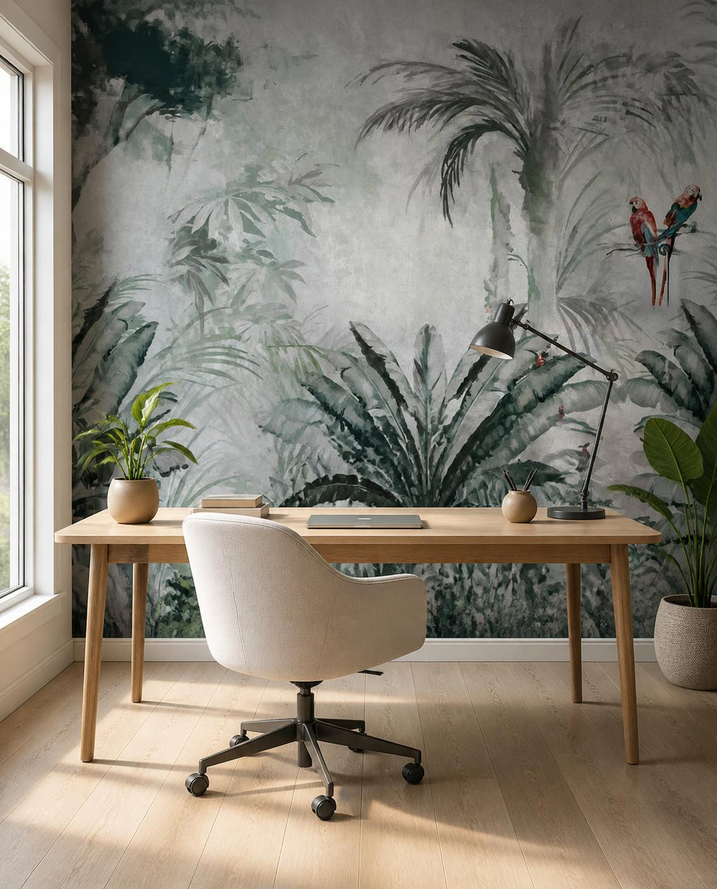 Palmes sur béton — Papier peint panoramique sur mesure
