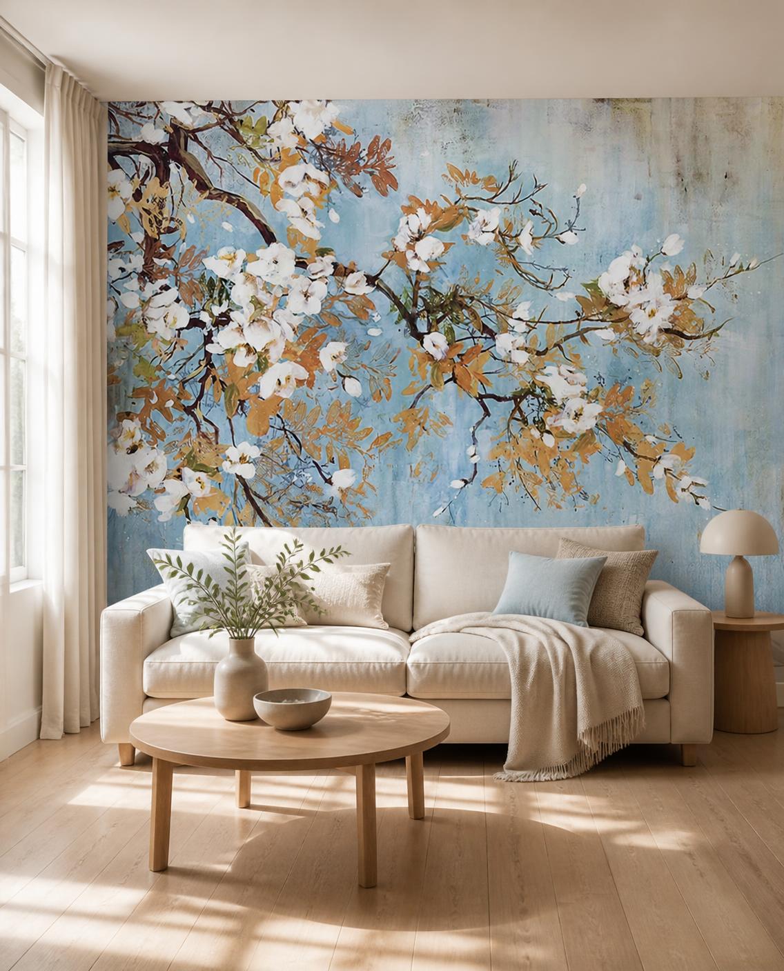 Branches fleuries — Papier peint panoramique sur mesure